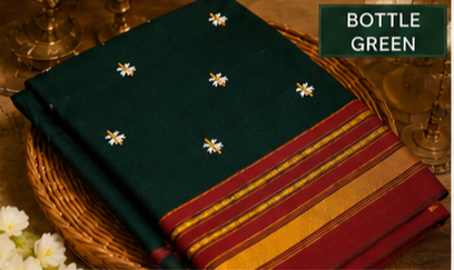 New Trendy Prajakta Embroidery Handwoven Ilkal Saree – Karnataka Kashida Pallu | Valenia Textile ✨️