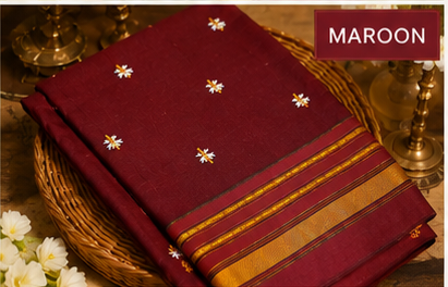 New Trendy Prajakta Embroidery Handwoven Ilkal Saree – Karnataka Kashida Pallu | Valenia Textile ✨️